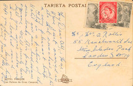 757 1957. Sobre 1056(2). 1 Pts Negro, Dos Sellos Y Sello De Gran Bretaña De 2½ P Rojo. Tarjeta Postal De BLACKWATER A LO - Otros & Sin Clasificación