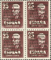 775 1951. ** 1090(4). CAUDILLO A CANARIAS CON NUMERO, Bloque De Cuatro. Excelente Centraje. MAGNIFICO. Cert. CEM. Edifil - Otros & Sin Clasificación