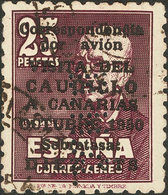 778 1951. º 1090. CAUDILLO A CANARIAS CON NUMERO. Perforación B.H.A. MAGNIFICO E INUSUAL. Cert. CEM. Edifil 2018: 450? - Other & Unclassified