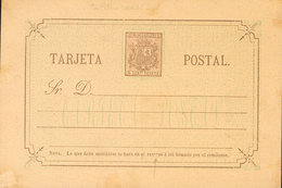 827 1875. (*) EP7A. 5 Cts Castaño Oliva Sobre Tarjeta Entero Postal. MAGNIFICA. - Sonstige & Ohne Zuordnung