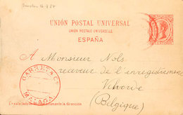 847 1893. Sobre EPF1. 10 Cts Rojo Sobre Tarjeta Entero Postal Privado Realizado Por Garret And Cº. MAGNIFICA Y RARA. (Lá - Altri & Non Classificati