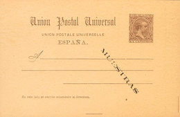 851 1889. (*) EP23M. 15 Cts Castaño Sobre Tarjeta Entero Postal. MUESTRA. MAGNIFICA. (Láiz 2006, 130 Euros) - Autres & Non Classés