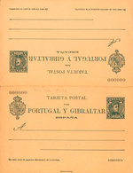 882 1903. (*) EP44N. 5 Cts + 5 Cts Verde Azul Sobre Tarjeta Entero Postal, De Ida Y Vuelta. Nº000000. MAGNIFICA. (Láiz 2 - Otros & Sin Clasificación