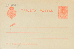 890 1910. (*) EP49n. 10 Cts Rojo Naranja Sobre Tarjeta Entero Postal (variedad Letra De Serie Minúscula). (Láiz 2006, 70 - Other & Unclassified