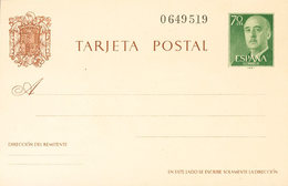 955 1962. (*) EP90. 70 Cts Verde Sobre Tarjeta Entero Postal. MAGNIFICA. Edifil 2018: 51? - Otros & Sin Clasificación