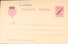 957 1931. (*) EPM1. 15 Cts Lila Rosa Sobre Tarjeta Entero Postal "República" De MADRID. MAGNIFICA. (Láiz 2006, 74 Euros) - Otros & Sin Clasificación