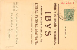 960 1927. Sobre EP508. 5 Cts Verde Sobre Tarjeta Entero Postal Privada IBYS (Facultad Medicina Valladolid) Correo Interi - Other & Unclassified