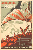 984 (1938ca). Tarjeta Postal Ilustrada. AMBULANCIES PER AL FRONT COLLABOREU EN AQUESTA OBRA DEL S.R.I. MAGNIFICA Y RARIS - Sonstige & Ohne Zuordnung