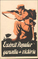 985 1937. Tarjeta Postal Ilustrada. EXERCIT POPULAR GARANTIA DE VICTORIA. Comissariat De Propaganda De La Generalitat. M - Altri & Non Classificati