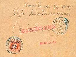 1037 1938. Sobre 744. CABRA DEL SANTO CRISTO (JAEN) A BARCELONA. Matasello CORREO DE CAMPAÑA / 92 BRIGADA, En Azul. MAGN - Other & Unclassified