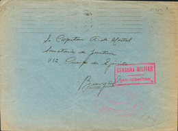 1043 1937. SAN SEBASTIAN A BURGOS. Marca De Franquicia HOSPITAL MILITAR / DIRECCION / SAN SEBASTIAN, En Carmín Y Llegada - Otros & Sin Clasificación