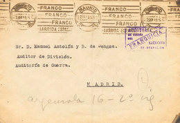 1048 1939. Correo Interior De MADRID. Marca De Franquicia AUDITORIA / DE GUERRA / DEL / EJERCITO / DE OCUPACION, En Viol - Otros & Sin Clasificación