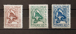 1061 1938. Serie Completa. AUXILIO SOCIAL. COLONIAS ESPAÑOLAS. MAGNIFICA. (Allepuz 33/35) - Otros & Sin Clasificación