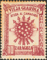 1076 1937. 10 Cts Castaño Violeta (conservación Habitual). ZARAGOZA. VIEJA GUARDIA. BONITO. (Allepuz 41) - Otros & Sin Clasificación