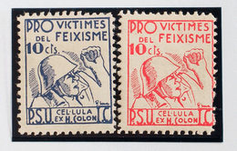 1078 1937. Serie Completa. PRO VICTIMES DEL FEIXISME P.S.U. MAGNIFICA. (Domenech 688/89, Guillamón 1821/22) - Other & Unclassified