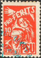 1080 1937. 10 Cts Rojo. PRO FERITS P.S.U. MAGNIFICO. (Guillamón 1825, Domenech 693) - Otros & Sin Clasificación