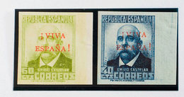 1104 1936. * 13s, 16s. 40 Cts Azul Y 60 Cts Verde Oliva, Bordes De Hoja. SIN DENTAR. MAGNIFICOS. Edifil 2017: 204? - Emisiones Nacionalistas