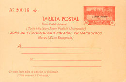 1147 1935. (*) EP3. 30 Cts Rojo Sobre Tarjeta Entero Postal. MAGNIFICA. Edifil 2018: 220? - Kaap Juby