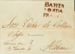 1157 1839. BAHIA HONDA A LA HABANA. Marcas BAHIA / HONDA Y FRANCA, En Tinta De Escribir (P.E.1 Y P.E.3) Edición 2004. MA - Cuba (1874-1898)