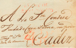 1169 1802. LA HABANA A CADIZ. Marca ISLAS DE / BARLOVENTO, En Carmín Aplicada En Origen (P.E.31) Edición 2004 Y Manuscri - Cuba (1874-1898)