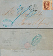 1210 1871. 10 Cts Castaño Sello De U.S.A. (sin Inutilizar). MATANZAS A BUENOS AIRES (ARGENTINA). Encaminada Hasta Saint  - Cuba (1874-1898)