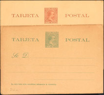 1336 1892. (*) EP27/28. 2 Cts Verde Y 4 Cts Castaño Sobre Tarjetas Entero Postales. MAGNIFICAS. Edifil 2018: 84? - Cuba (1874-1898)