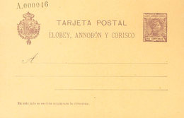 1342 1907. (*) EP5. 10 Cts Violeta Sobre Tarjeta Entero Postal. MAGNIFICA. Edifil 2018: 310? - Annobon & Corisco