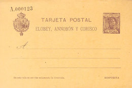 1344 1907. (*) EP6v. 10 Cts Violeta Sobre Tarjeta Entero Postal, De Vuelta. MAGNIFICA. (Láiz 2006, 60 Euros) - Elobey, Annobon & Corisco