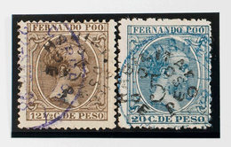 1352 1896. º 37, 38. 5 Ctvos Sobre 12 ½ Ctvos Castaño Y 5 Ctvos Sobre 20 Ctvos Azul. MAGNIFICOS. Edifil 2018: 102? - Fernando Po