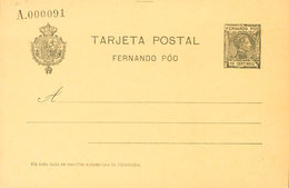 1372 1907. (*) EP21. 10 Cts Verde Negro Sobre Tarjeta Entero Postal. MAGNIFICA. Edifil 2018: 150? - Fernando Poo