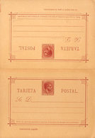 1375 1889. (*) EP4/5. 2 Cts Castaño Sobre Tarjeta Entero Postal Y 3 Cts + 3 Cts Carmín Sobre Tarjeta Entero Postal, De I - Filippijnen