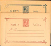 1377 1894. (*) EP8/9. 2 Ctvos Carmín Y 3 Ctvos Azul Sobre Tarjetas Entero Postales. MAGNIFICAS. Edifil 2018: 89? - Philippinen