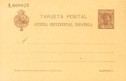 1411 1907. (*) EP64. 10 Cts Castaño Sobre Tarjeta Entero Postal, De Vuelta. MAGNIFICA. (Láiz 2006, 96 Euros) - Guinea Española