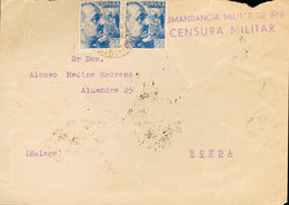 1413 1941. Sobre 929(2). 70 Cts Azul De España, Dos Sellos. Frontal De SIDI IFNI A RONDA. MAGNIFICO Y RARISIMOS LOS SELL - Ifni