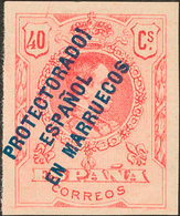 1452 1916. * 51hebCs. 40 Cts Rosa. SIN DENTAR Y Variedad PROTECTORADO "I". MAGNIFICO Y RARO, NO RESEÑADO. - Spanisch-Marokko