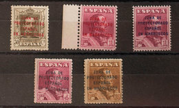 1469 1923. * NE6/10. Serie Completa (a Falta Del 25 Cts Rojo, Valor Clave). NO EMITIDA. MAGNIFICA Y RARA. Edifil 2018: 6 - Marocco Spagnolo