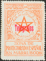 1512 1935. * 34G. 10 Pts Naranja. MAGNIFICO. Edifil 2013: 255? - Marruecos Español