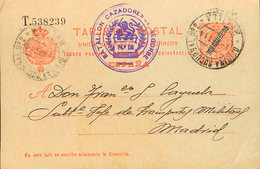 1541 1914. Sobre EP6. 10 Cts Naranja Sobre Tarjeta Entero Postal De NADOR (MARRUECOS) A MADRID. Matasello OFICINA SUCURS - Marruecos Español