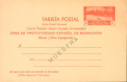 1546 1935. (*) EP24M. 30 Cts Rojo Sobre Tarjeta Entero Postal. MUESTRA. MAGNIFICA. Edifil 2013: 145? - Marruecos Español