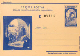 1547 1939. (*) EP28. 20 Cts Azul Sobre Tarjeta Entero Postal (Tipo A). MAGNIFICA Y RARA. Edifil 2018: 270? - Spanish Morocco