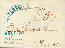 1559 (1854ca). ARECIBO A SAN JUAN. Marcas ARECIBO Y SIN CARGO (P.E.2 Y P.E.5) Edición 2004. MAGNIFICA Y EXTRAORDINARIAME - Puerto Rico