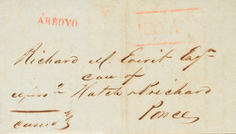 1561 1848. GUAYAMA A PONCE. Marcas GUAYAMA, En Rojo (P.E.2) Edición 2004 Y ARROYO, En Rojo Aplicada En Tránsito (P.E.1). - Porto Rico