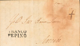 1566 1853. PEPINO A ARECIBO  (alguna Erosión Habitual, De Escasa Consideración). Marcas PEPINO Y FRANCO, En Negro (P.E.1 - Puerto Rico