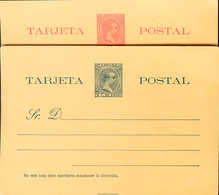 1574 1894. (*) EP5/6. 2 Ctvos Azul Y 3 Ctvos Rojo Sobre Tarjetas Entero Postales. MAGNIFICA. Edifil 2018: 46? - Puerto Rico