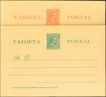 1575 1896. (*) EP7/8. 2 Ctvos Verde Azul Y 3 Ctvos Castaño Rojo Sobre Tarjetas Entero Postales. MAGNIFICAS. Edifil 2018: - Puerto Rico