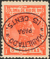 1576 1911. * 64hi. 15 Cts Sobre 5 Pts Naranja. Variedad SOBRECARGA INVERTIDA, En Negro. MAGNIFICO. Edifil 2013: 92? - Rio De Oro