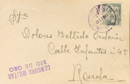 1577 1947. Sobre 930. 1 Pts Pizarra Sello De España. Frontal De RIO DE ORO A RONDA. Matasello CORREOS / (RIO DE ORO), En - Rio De Oro