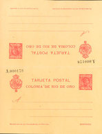 1579 1907. (*) EP3/4. 10 Cts Carmín Sobre Tarjeta Entero Postal Y 10 Cts+10 Cts Carmín Sobre Tarjeta Entero Postal De Id - Rio De Oro