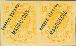 1589 1921. * 15s(2). 15 Cts Amarillo, Pareja. SIN DENTAR. MAGNIFICA. Edifil 2018: 130? - Marocco Spagnolo