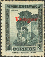 1606 1939. * 124hcc. 1 Pts Pizarra (conservación Habitual). Variedad CAMBIO DE COLOR EN LA SOBRECARGA, En Carmín. MAGNIF - Marruecos Español